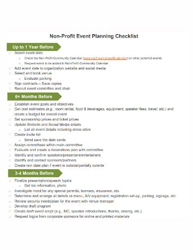 non profit event planning checklist|non profit event planner.